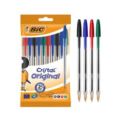 BIC Cristal Original Kugelschreiber Farbig sortiert Mittel 0.4 mm 10 Stück