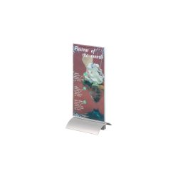 DURABLE Tischaufsteller 8587-19 DIN 1/3 A4 Transparent Acryl, Aluminium 10,7 x 8,5 x 23,7 cm