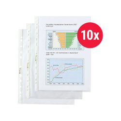 Hetzel Prospekthüllen Top Quality A4 Polypropylen 11-fach 110 Mikron Transparent 10 Stück