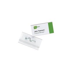 DURABLE Namensschild mit Wellennadel 8006/19 transp.,PVC, 60x30mm 100 Stk.