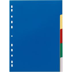 DURABLE Blanko Register A4 Farbig sortiert Mehrfarbig 5-teilig PP-Folie Portrait A4 11 Löcher 6730
