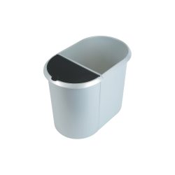 helit Papierkorb Duo System Polyethylen Schwarz, Silber 28 x 28 x 35 cm
