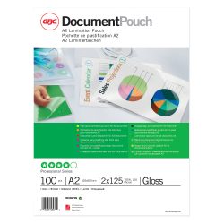 GBC Document Laminierfolien A2 Glänzend 125 Mikron (2 x 125) Transparent 100 Stück
