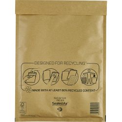 Mail Lite Luftpolster-Versandtaschen G/4 230 (B) x 330 (H) mm Abziehstreifen Goldgelb 10 Stück