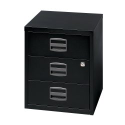 Bisley Home Beistellschrank 3 Schubladen Schwarz 413 x 400 x 521 mm