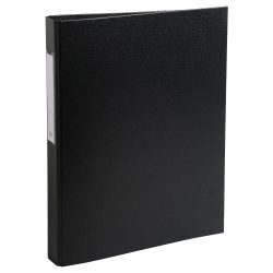 Exacompta - Ringbuch aus festem Karton 1,8mm PP kaschiert, 2 Ringe 25mm rund am hinteren Deckel befestigt, Rücken 40mm, 32x25,5cm für DIN A4 - x 10, A4, Schwarz