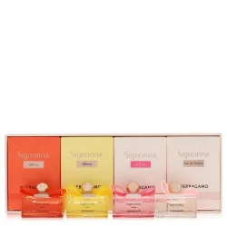 Salvatore Ferragamo Signorina Gift Set -- Signorina, Siginorina in Fiore, Signorina Libera, Signorina Unica each in 6 ml EDP size
