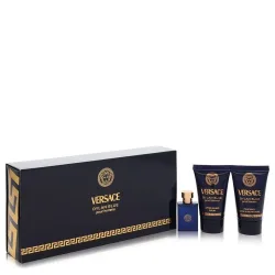 Versace Pour Homme Dylan Blue Gift Set -- 6 ml Mini EDT + 25 ml After Shave Balm + 25 ml Shower Gel