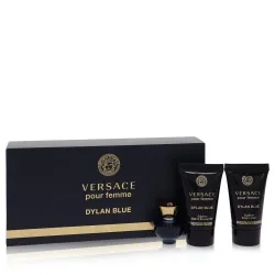 Versace Pour Femme Dylan Blue Gift Set -- 6 ml Mini EDP + 25 ml Body Lotion + 25 ml Shower Gel