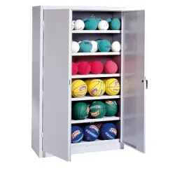 C+P Ballschrank mit Vollblech-Flügeltüren (Typ 3), HxBxT 195x93x50 cm, Goldgelb (RAL 1004), Lichtgrau (RAL 7035), Einzelschliessung