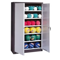C+P Ballschrank mit Vollblech-Flügeltüren (Typ 3), HxBxT 195x93x50 cm, Lichtgrau (RAL 7035), Anthrazit (RAL 7021), Einzelschliessung