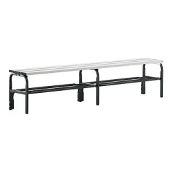 Umkleidebank mit Aluminiumleisten, HxT 450 x 350 mm, Länge 2000 mm, anthrazit, Schuhrost Sypro