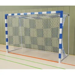 Sport-Thieme Handballtor frei stehend, 3x2 m, Blau-Silber, Verschraubte Eckverbindungen