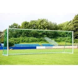 Sport-Thieme Grossfeld-Fussballtor mit freier Netzaufhängung SimplyFix, eckverschweisst, silber, 2 m