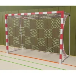 Sport-Thieme Handballtor frei stehend, 3x2 m, Rot-Silber, Verschweisste Eckverbindungen