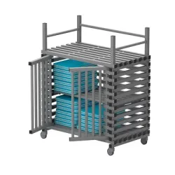 Sport-Thieme Regalwagen für Schwimmbad-Equipment by Vendiplas, Grau, Mittel mit Zusatzfläche