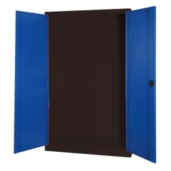 C+P Modul-Sportgeräteschrank mit Vollblech-Flügeltüren, HxBxT 195x120x50 cm, Enzianblau (RAL 5010), Ergo-Lock Muldengriff, Anthrazit (RAL 7021), Einzelschliessung