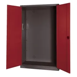 C+P Modul-Sportgeräteschrank mit Vollblech-Flügeltüren, HxBxT 195x120x50 cm, Ergo-Lock Muldengriff, Rubinrot (RAL 3003), Anthrazit (RAL 7021), Einzelschliessung