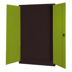 C+P Modul-Sportgeräteschrank mit Vollblech-Flügeltüren, HxBxT 195x120x50 cm, Ergo-Lock Muldengriff, Clowngrün (RAL 110 80 60), Anthrazit (RAL 7021), Einzelschliessung