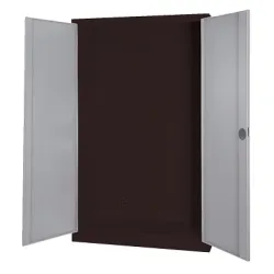C+P Modul-Sportgeräteschrank mit Vollblech-Flügeltüren, HxBxT 195x120x50 cm, Lichtgrau (RAL 7035), Ergo-Lock Muldengriff, Anthrazit (RAL 7021), Gleichschliessung