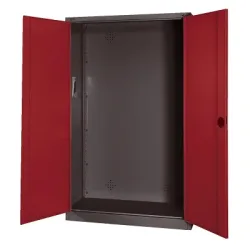 C+P Modul-Sportgeräteschrank mit Vollblech-Flügeltüren, HxBxT 195x120x50 cm, Ergo-Lock Muldengriff, Rubinrot (RAL 3003), Anthrazit (RAL 7021), Gleichschliessung