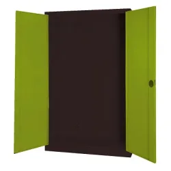 C+P Modul-Sportgeräteschrank mit Vollblech-Flügeltüren, HxBxT 195x120x50 cm, Ergo-Lock Muldengriff, Clowngrün (RAL 110 80 60), Anthrazit (RAL 7021), Gleichschliessung