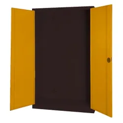 C+P Modul-Sportgeräteschrank mit Vollblech-Flügeltüren, HxBxT 195x120x50 cm, Ergo-Lock Muldengriff, Goldgelb (RAL 1004), Anthrazit (RAL 7021), Gleichschliessung
