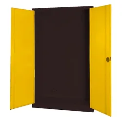 C+P Modul-Sportgeräteschrank mit Vollblech-Flügeltüren, HxBxT 195x120x50 cm, Ergo-Lock Muldengriff, Verkehrsgelb (RAL 1023), Anthrazit (RAL 7021), Gleichschliessung
