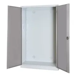 C+P Modul-Sportgeräteschrank mit Vollblech-Flügeltüren, HxBxT 195x120x50 cm, Lichtgrau (RAL 7035), Ergo-Lock Muldengriff, Lichtgrau (RAL 7035), Gleichschliessung