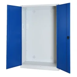 C+P Modul-Sportgeräteschrank mit Vollblech-Flügeltüren, HxBxT 195x120x50 cm, Ergo-Lock Muldengriff, Enzianblau (RAL 5010), Lichtgrau (RAL 7035), Gleichschliessung