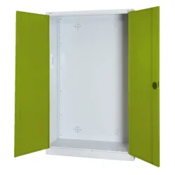 C+P Modul-Sportgeräteschrank mit Vollblech-Flügeltüren, HxBxT 195x120x50 cm, Ergo-Lock Muldengriff, Clowngrün (RAL 110 80 60), Lichtgrau (RAL 7035), Gleichschliessung