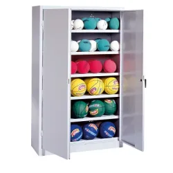C+P Ballschrank mit Vollblech-Flügeltüren (Typ 3), HxBxT 195x120x40 cm, Lichtgrau (RAL 7035), Lichtgrau (RAL 7035), Gleichschliessung