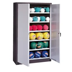 C+P Ballschrank mit Vollblech-Flügeltüren (Typ 3), HxBxT 195x93x40 cm, Lichtgrau (RAL 7035), Anthrazit (RAL 7021), Gleichschliessung