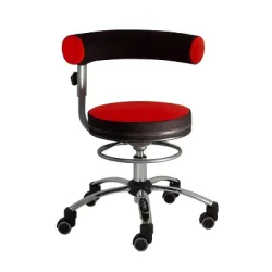Sanus Gesundheitsstuhl Drehstuhl, Rot-Schwarz, Stoffbezug, Höhenverstellbar 46?54 cm