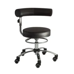 Sanus Gesundheitsstuhl Drehstuhl, Kunstlederbezug, Schwarz-Schwarz, Höhenverstellbar 46?54 cm