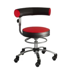 Sanus Gesundheitsstuhl Drehstuhl, Rot-Schwarz, Kunstlederbezug, Höhenverstellbar 52?72 cm
