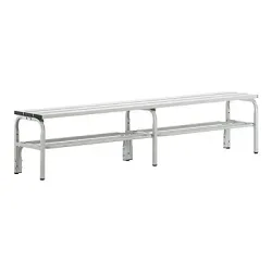 Umkleidebank mit Aluminiumleisten, HxT 450 x 350 mm, Länge 1500 mm, anthrazit, Schuhrost Sypro