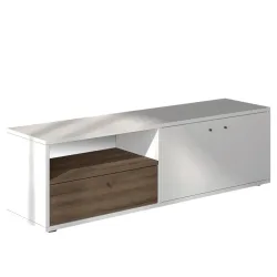 Lowboard Weiss, Eichefarben 