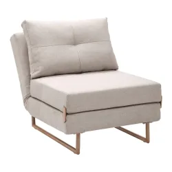 Schlafsessel Malic Beige Webstoff Beige Metall, Textil 