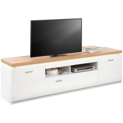 Tv-element In Weiss Weiss, Eichefarben 196/57/44 cm 