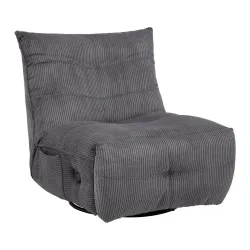Relaxsessel Alura Dunkelgrau Cord Drehbar Holz, Metall, Textil Dunkelgrau 