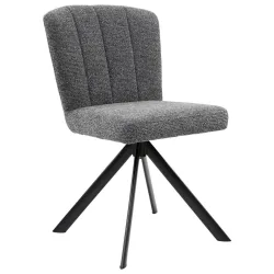 Stuhl Nora Grau/schwarz  Sitzfläche 360° drehbar Webstoff 