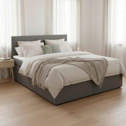 Boxbett Lucy Ca. 180x200 Cm Grau Mit Topper 180/200 cm Grau 
