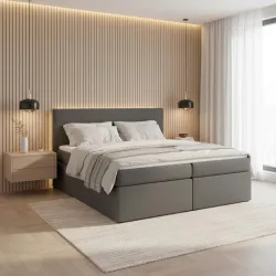 Boxspringbett Lucy2 Grau Ca. 180x200cm Inkl. Topper 180/200 cm Grau 