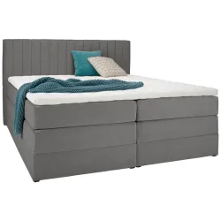 Boxspringbett Simon In Hellgrau Ca. 160x200cm 160/200 cm Hellgrau 