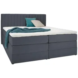 Boxspringbett Simon In Dunkelgrau Ca. 160x200cm 160/200 cm Dunkelgrau 