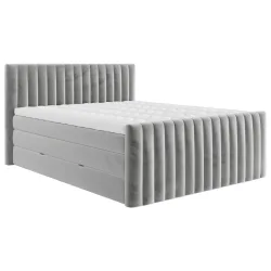 Boxspringbett Simon In Hellgrau Ca. 160x200cm 160/200 cm Hellgrau 