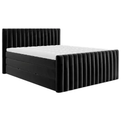 Boxspringbett Simon In Schwarz Ca. 180x200cm 180/200 cm Schwarz 