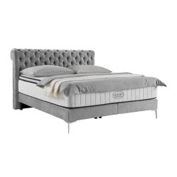Boxspringbett Queen In Grau Ca. 180x200cm 180/200 cm Grau 