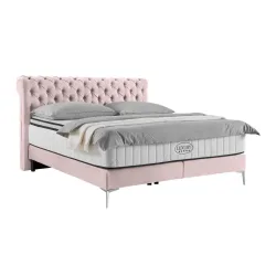 Boxspringbett Queen In Rosa Ca. 180x200cm 180/200 cm Rosa 
